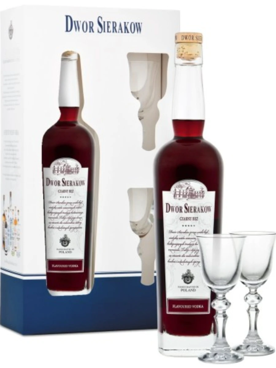 Wódka Dwór Sieraków Czarny Bez 0,7l 40% + 2 kieliszki