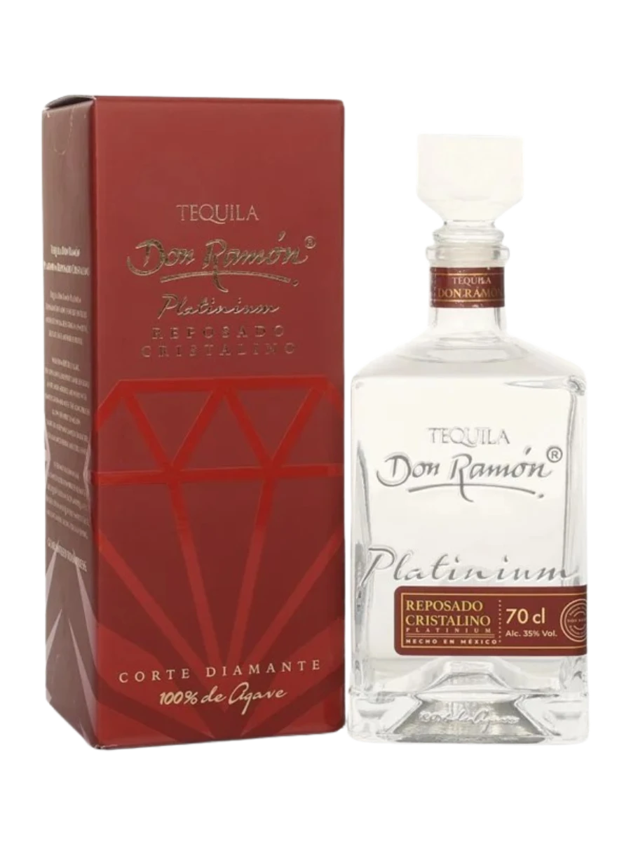 Tequila Don Ramón Platinium Reposado Cristalino 700 ml – pudełko