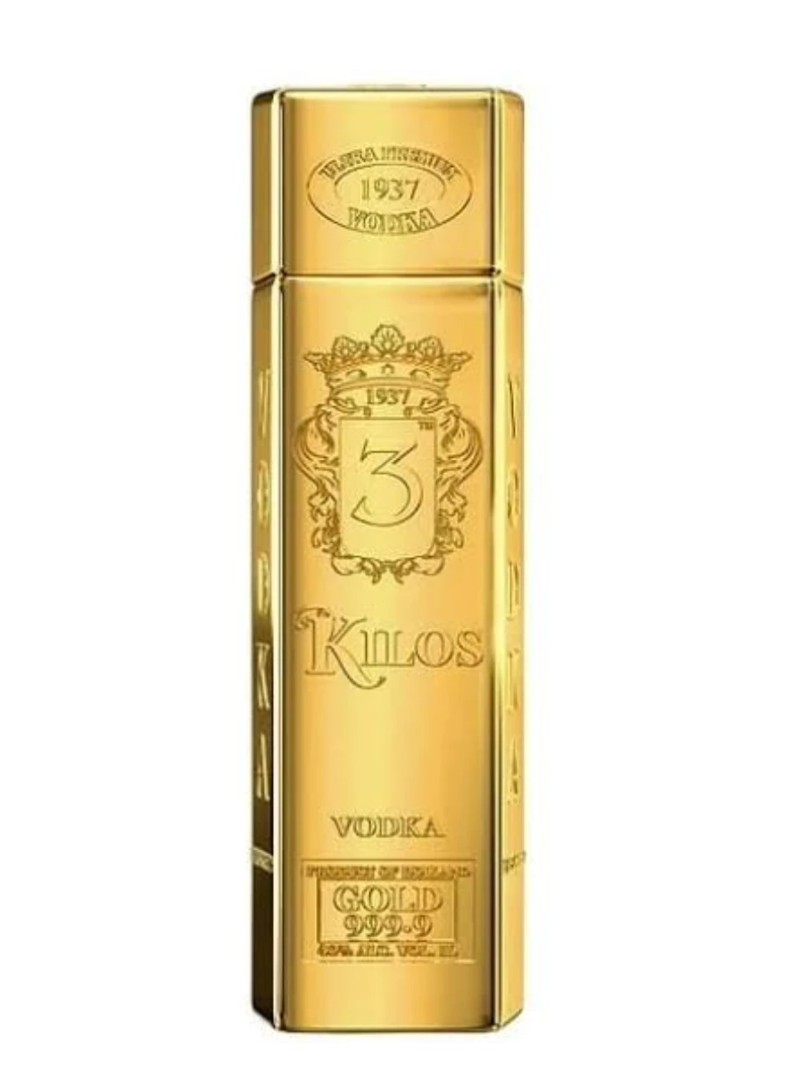 3 KILOS GOLD VODKA 1L SZTABKA ZŁOTA